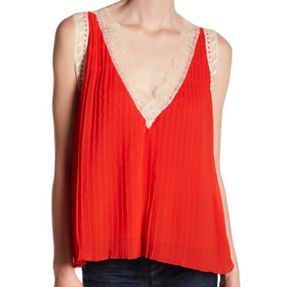 Romeo & Juliet Couture Pleated V-Neck tank